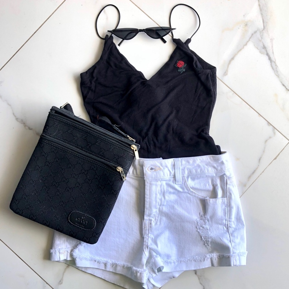 Guess White Jean Shorts